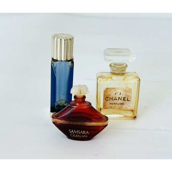 CHANEL Other - Vintage 3 MINI Chanel No 5 Worth Samsara Guerlain Perfume Bottles Glass Empty